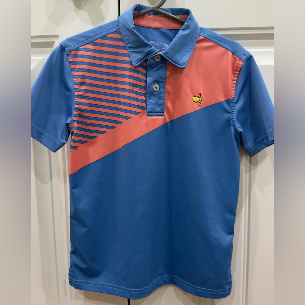 Masters Blue and Coral Striped Kids Polo